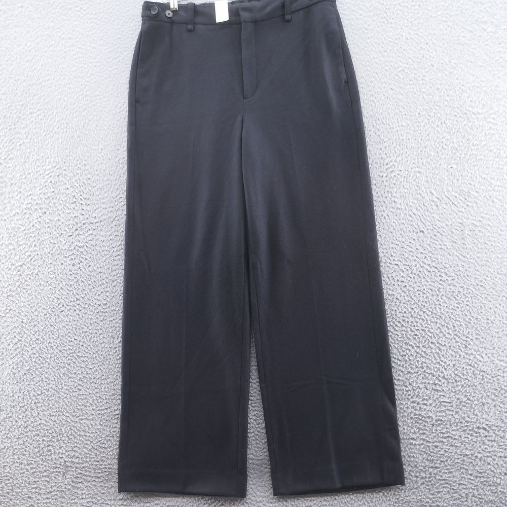 Banana Republic Womens Black Wool Blend Wide Leg Trousers Pants Size 16 NEW